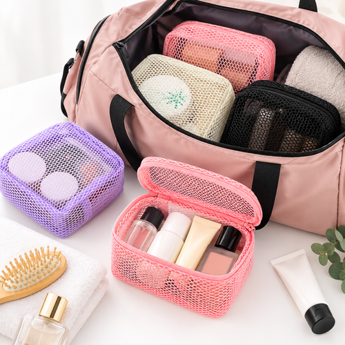 Breathable Mesh Travel Toiletry Organizer Pouch Bowlift