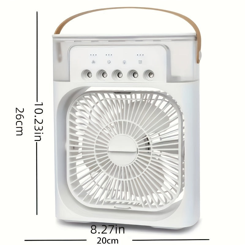 1pc Portable Air Conditioner, Household Small Air Cooler, Hydrocooling Fan, Portable Air Adjustment For Office, 3 Speed Air Cooling Fan Humidifier, 5pcs Humidified Spray Heads For Home Appliances | Bowlift