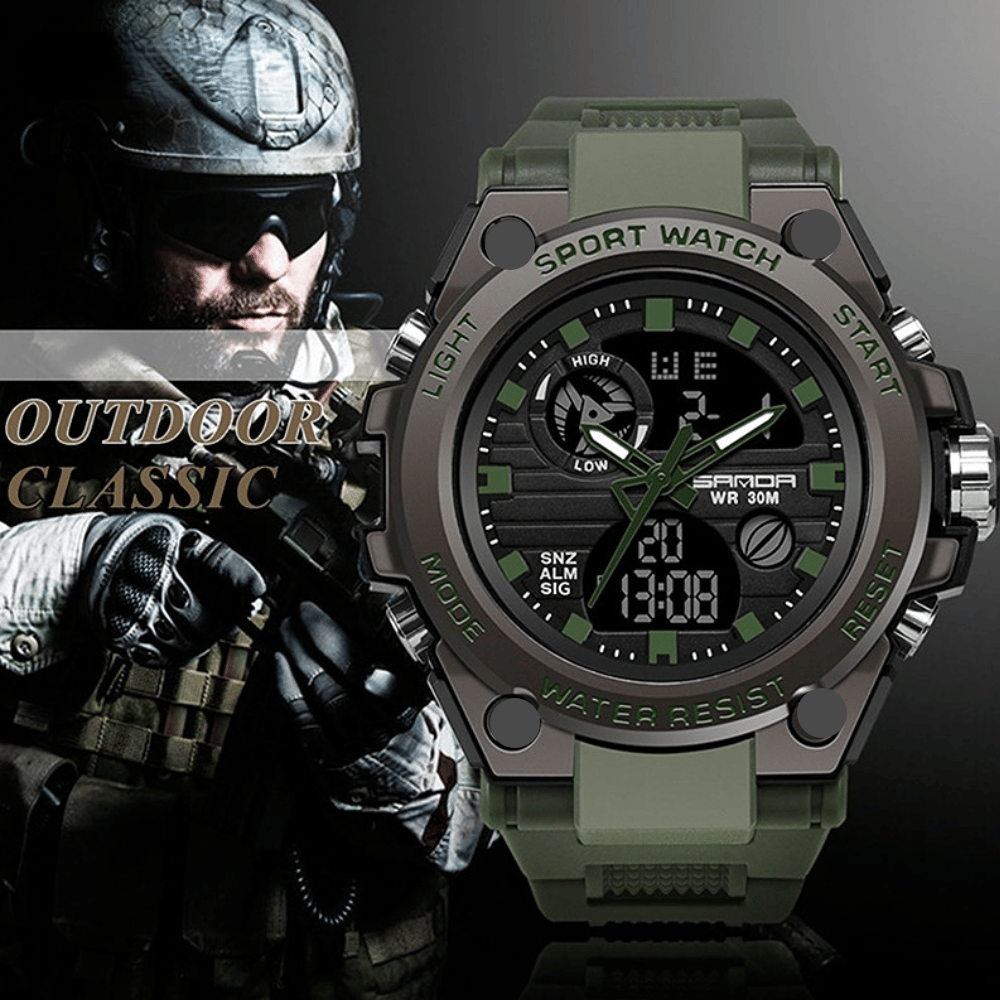 BowLift | Sporty Dual-Display Mode Multifunctional Waterproof Luminous Men's Wristwatch