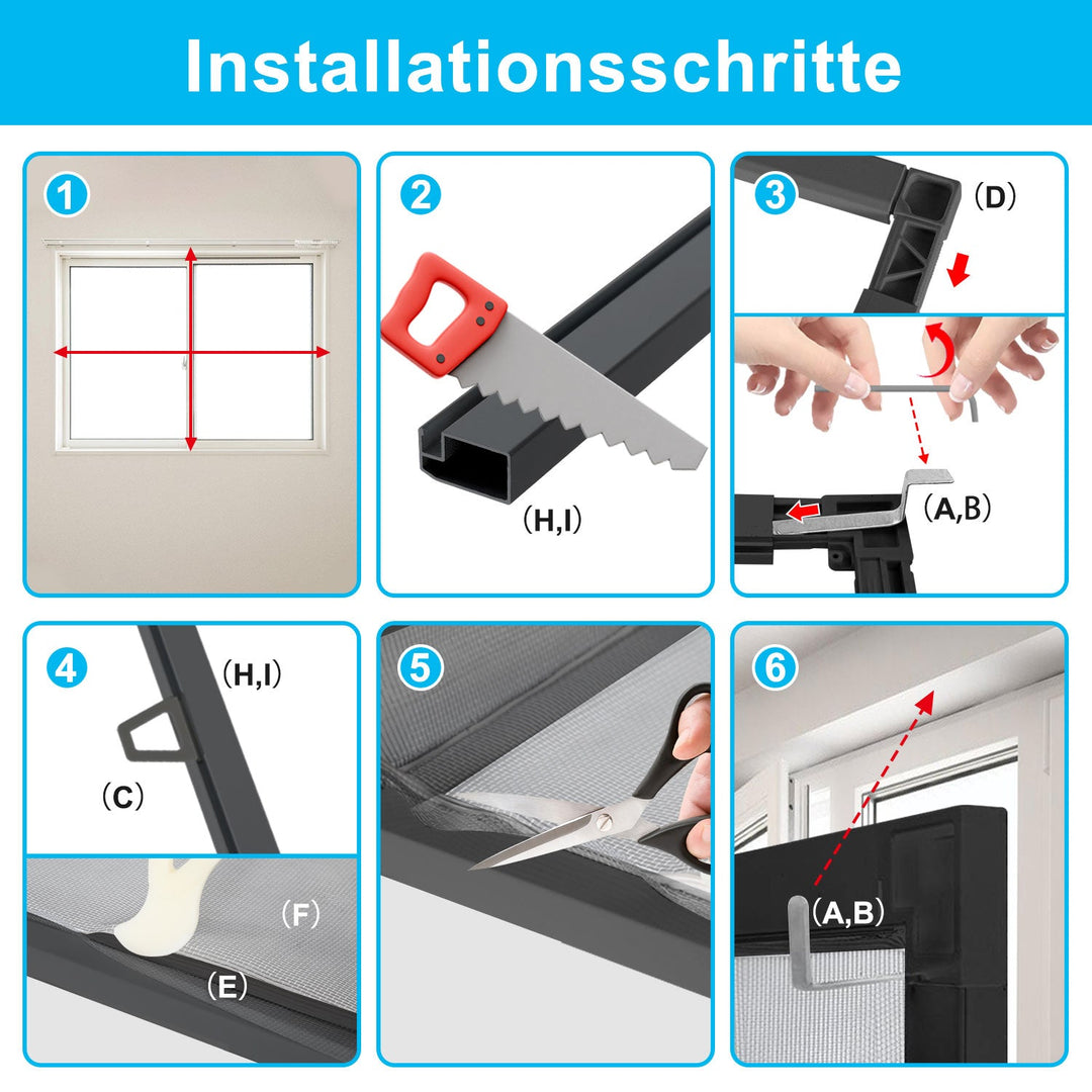 Fly screen window insect protection anthracite | Bowlift