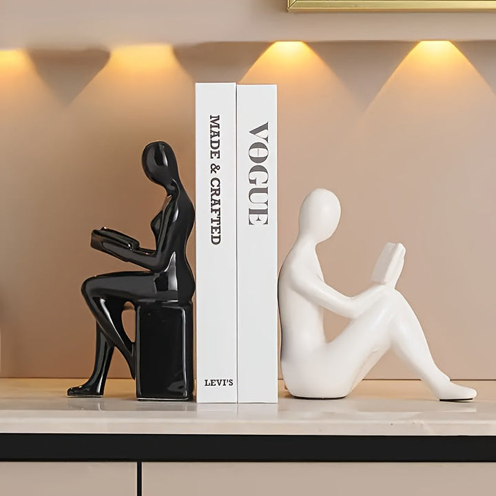 LuxeCeramic - Abstract Ceramic Bookends for Elegant Interiors Bowlift