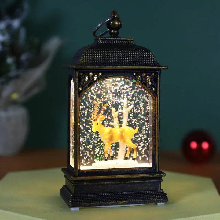 BowLift | Christmas Decoration Luminous Water Injection Flat Storm Lantern Desktop Decoration