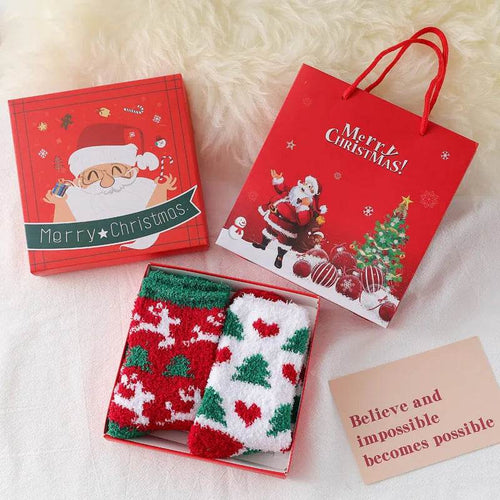 BowLift | Fashion Simple Coral Fleece Christmas Stockings Gift Box