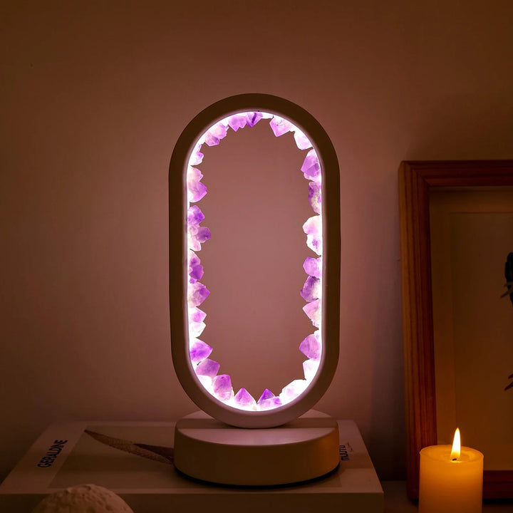 BowLift | CrystalGlow – Handmade amethyst atmospheric lamp for relaxation and peace