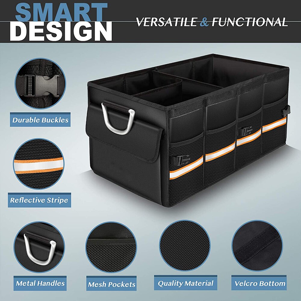 BowLift | Car Trunk Organizer Foldable Cover Durable Sturdy Thickened Plate Collapsible Trunk Storage Box