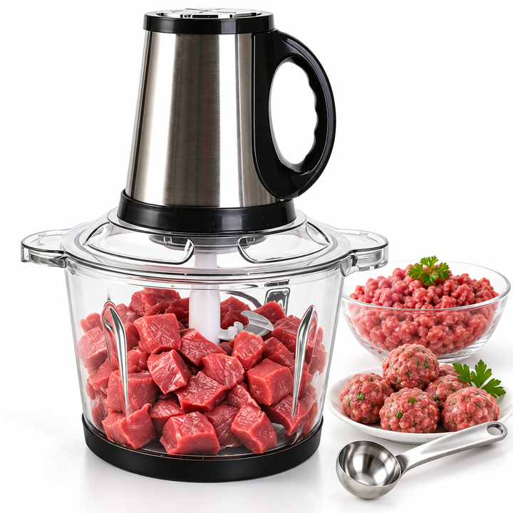 Stainless Steel Electric Meat Mincer with Safety Lid Bowlift