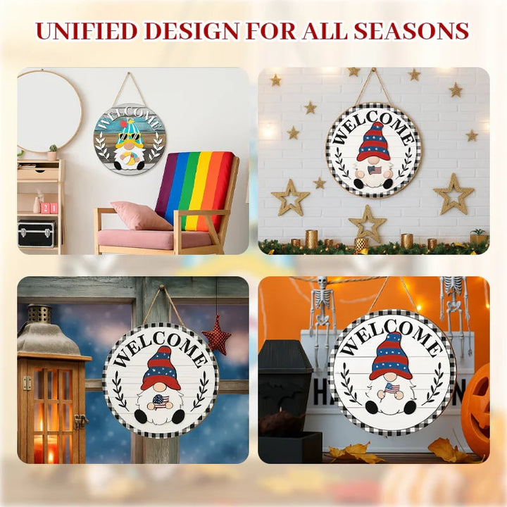 BowLift | The best Christmas decorationsInterchangeable welcome sign with wooden gnome