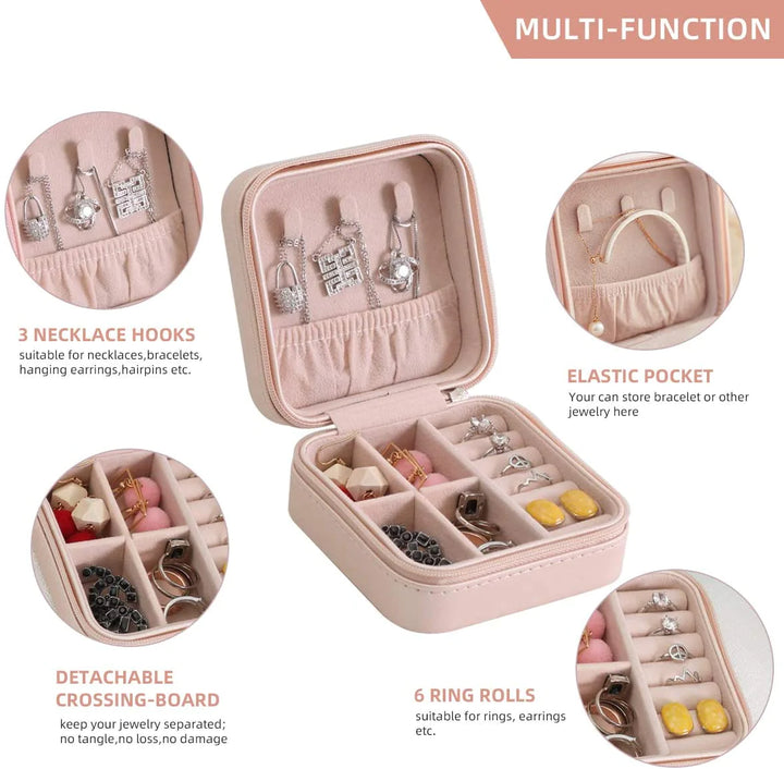 Portable Jewellery Box Organizer Travel Jewelry Storage Case for Earrings Necklace Bowlift