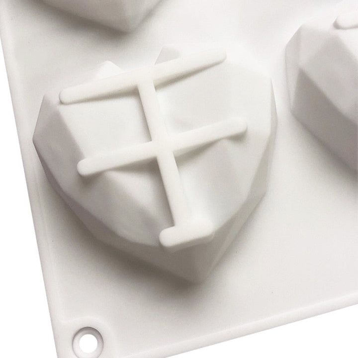 8 Cavity Diamond Heart Silicone Cake Molds Heart Shape Molds | Bowlift