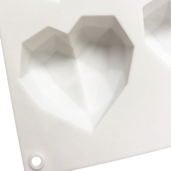 8 Cavity Diamond Heart Silicone Cake Molds Heart Shape Molds | Bowlift