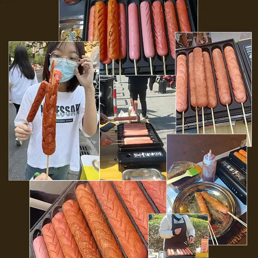 8-Slot Sausages Grill Plate Gas Sausages Machine Plate Sausages Grill | Bowlift
