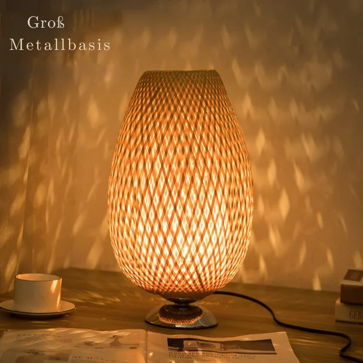 Vintage Bamboo Table Lamp - Retro Bamboo Lamp for Living Room and Office | Bowlift
