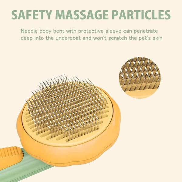 BowLift |  Pumpkin Pet Comb Pet Grooming Self-Cleaning Brush For Dogs Cats Puppy Rabbits