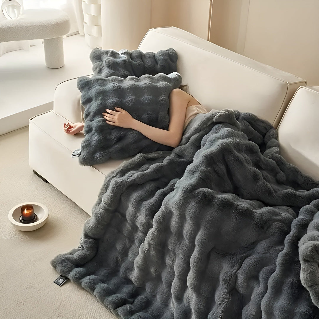 Fleece and fleece Bowliftanket – Extra soft & warm | Perfect for sofa and bedroom | Bowlift