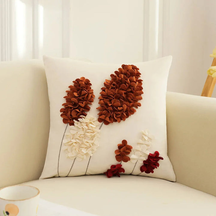 BowLift | Elegant French Rose Patchwork Cushion Cover – 3D Floral Design, Decorative