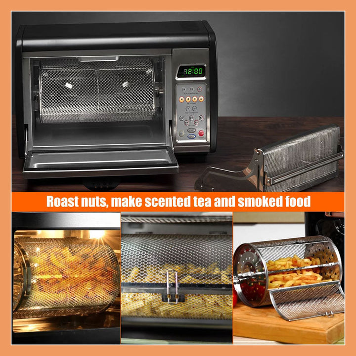 BowLift | Rotating Baking Cage | 360° Air Fryer Basket | Stainless Steel | Multi-Food Compatible