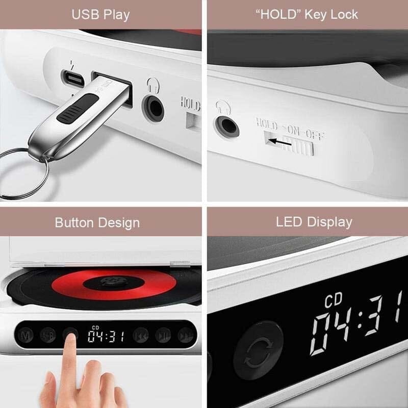 BowLift | Portable Bluetooth-compatible CD Player