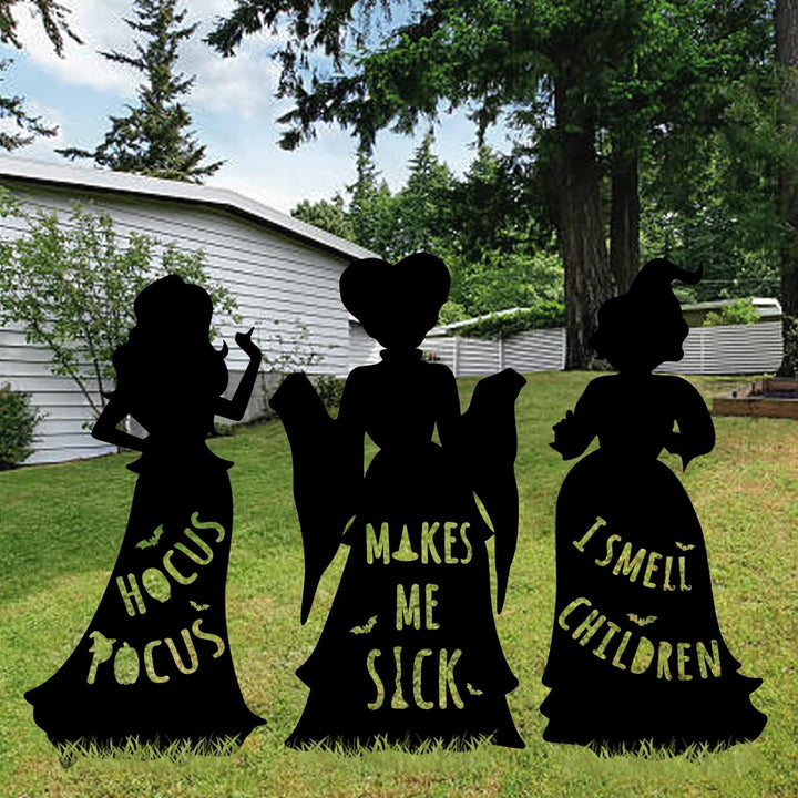 Hocus Pocus Witch Sisters Halloween Yard Decor (3-PCS) Bowlift