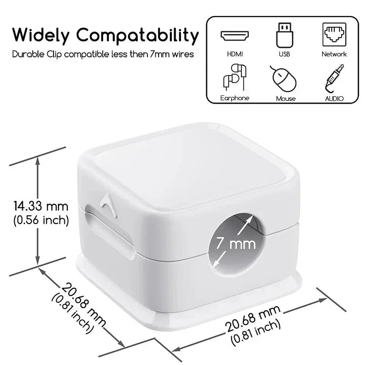 BowLift | Magnetic Cable Organizer | Desktop Cord Management Hub | Adhesive & Residue-Free