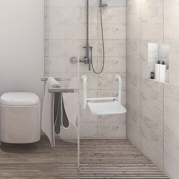 Foldable shower seat with armrests wall-mounted | Bowlift