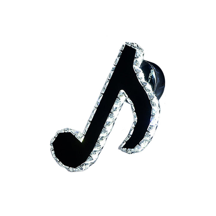 BowLift | Music Note Crystal Wall Light Wall Lamp Simple Style LED Hall Wall Mounted Lamp in Black