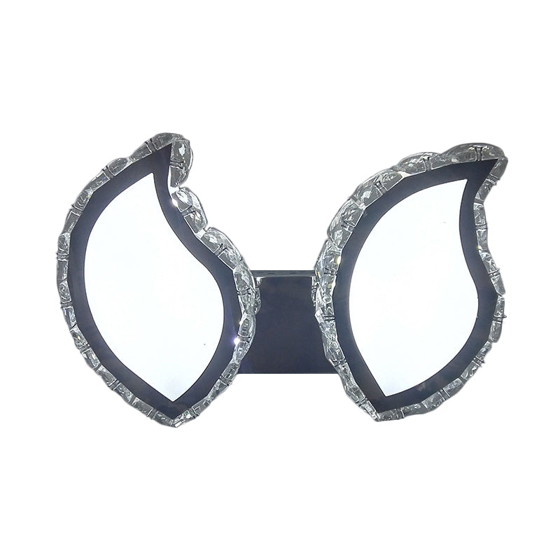 BowLift | Leaf Bedroom Wall Mounted Lamp Modern Clear Crystal LED Chrome Finish Surface Wall Sconces