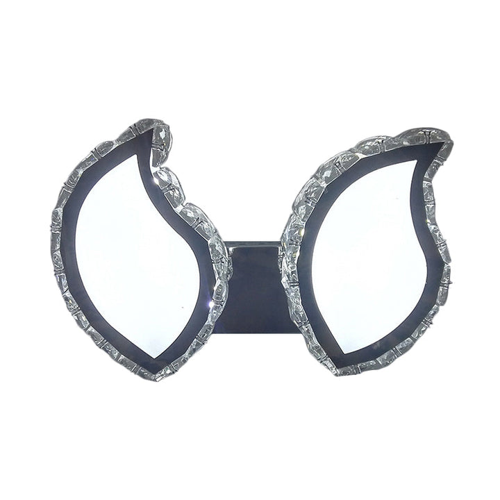 BowLift | Leaf Bedroom Wall Mounted Lamp Modern Clear Crystal LED Chrome Finish Surface Wall Sconces