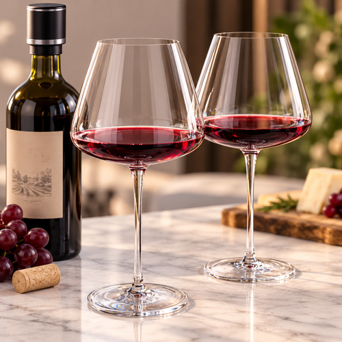 Large-Capacity Lead-Free Crystal Stemmed Red Wine Glass Bowlift