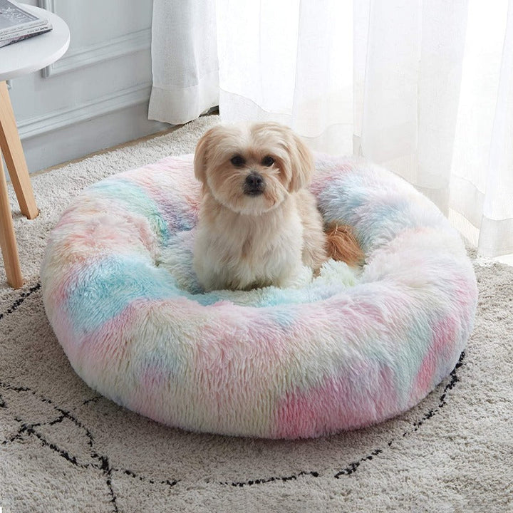 BowLift | Beef Rainbow Extra Plush Calming Donut Dog Beds
