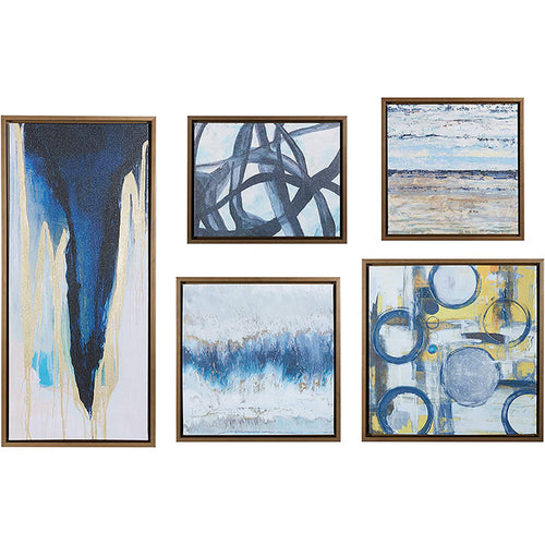 5 Piece Modern Abstract Canvas Wall Art Painting | Bowlift