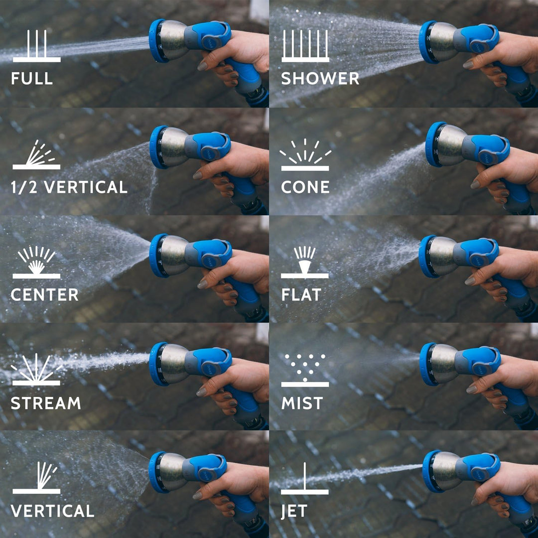 BowLift | UltraFlow Hose Nozzle | 10-Pattern High-Pressure Sprayer for Garden