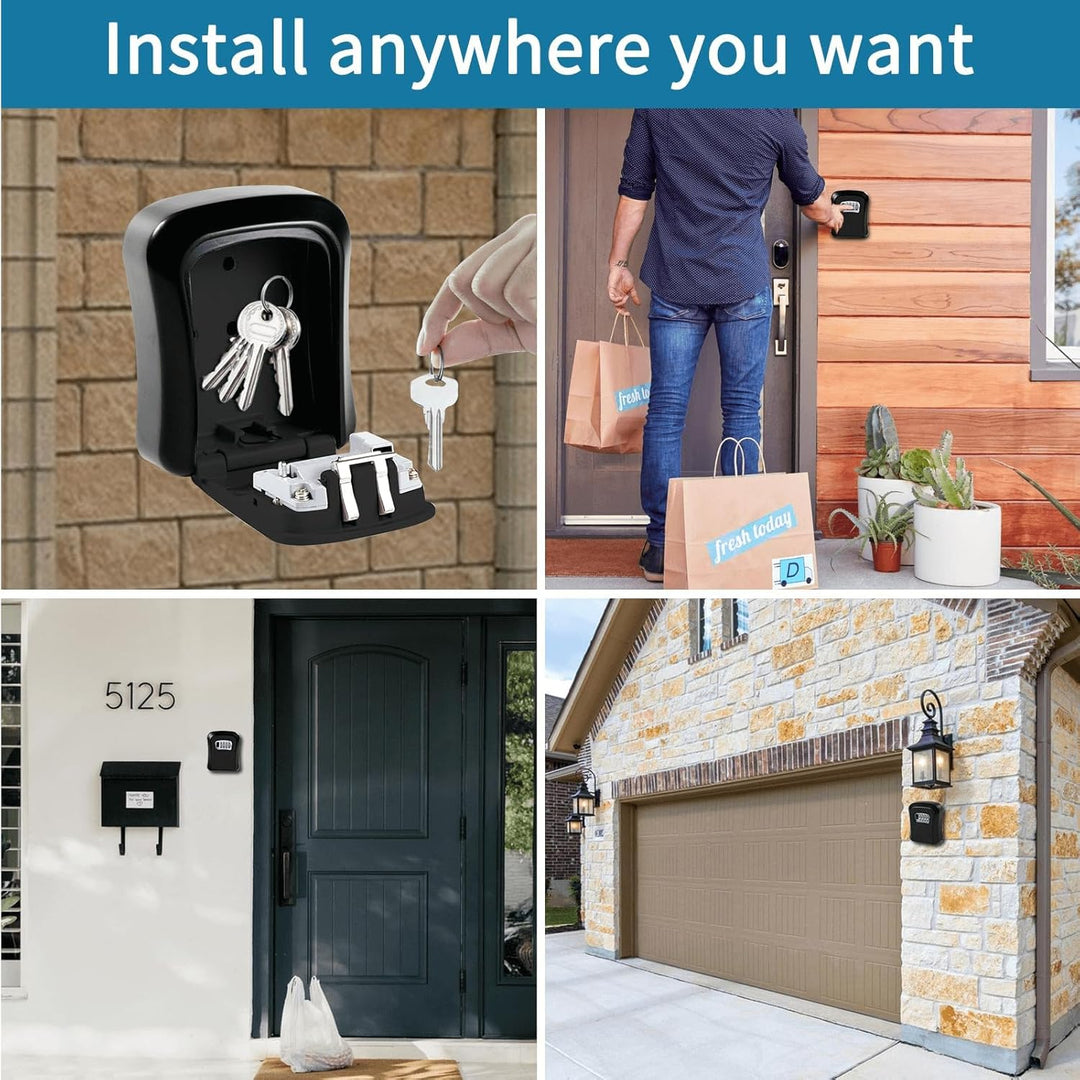 BowLift | Key Safe Wall Mounted-Key Lock Box with 4 Digit Combination