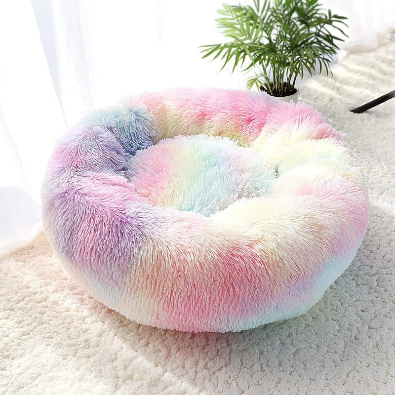 BowLift | Beef Rainbow Extra Plush Calming Donut Dog Beds
