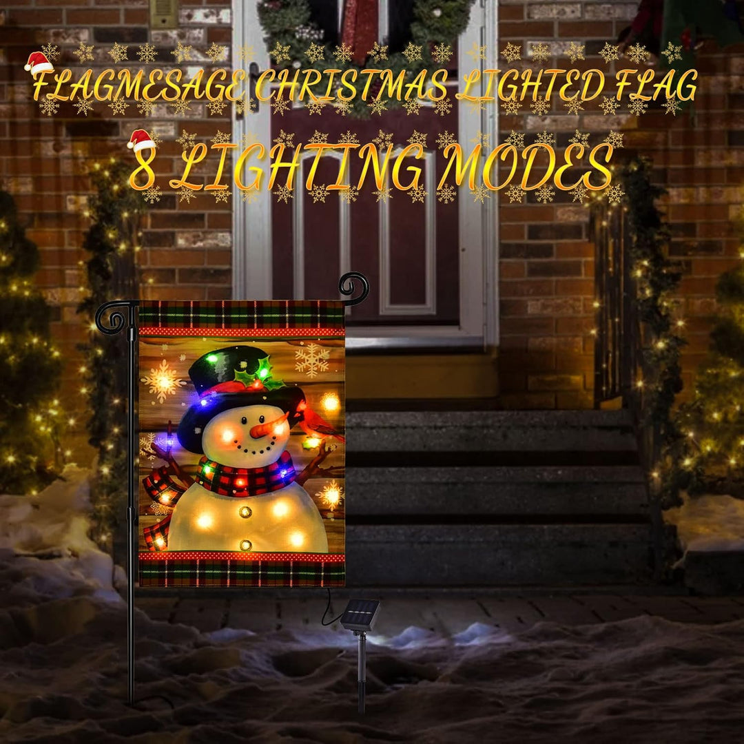 BowLift | Illuminated Snowman Garden Flag - FrostyFlag