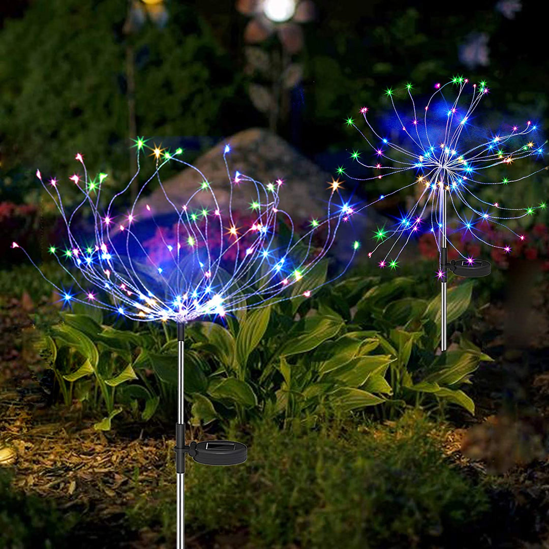 4 Pieces Solar Firework Garden Lights - Weatherproof LED Decorative Lighting, Solar Power for Garden and Patio | Bowlift