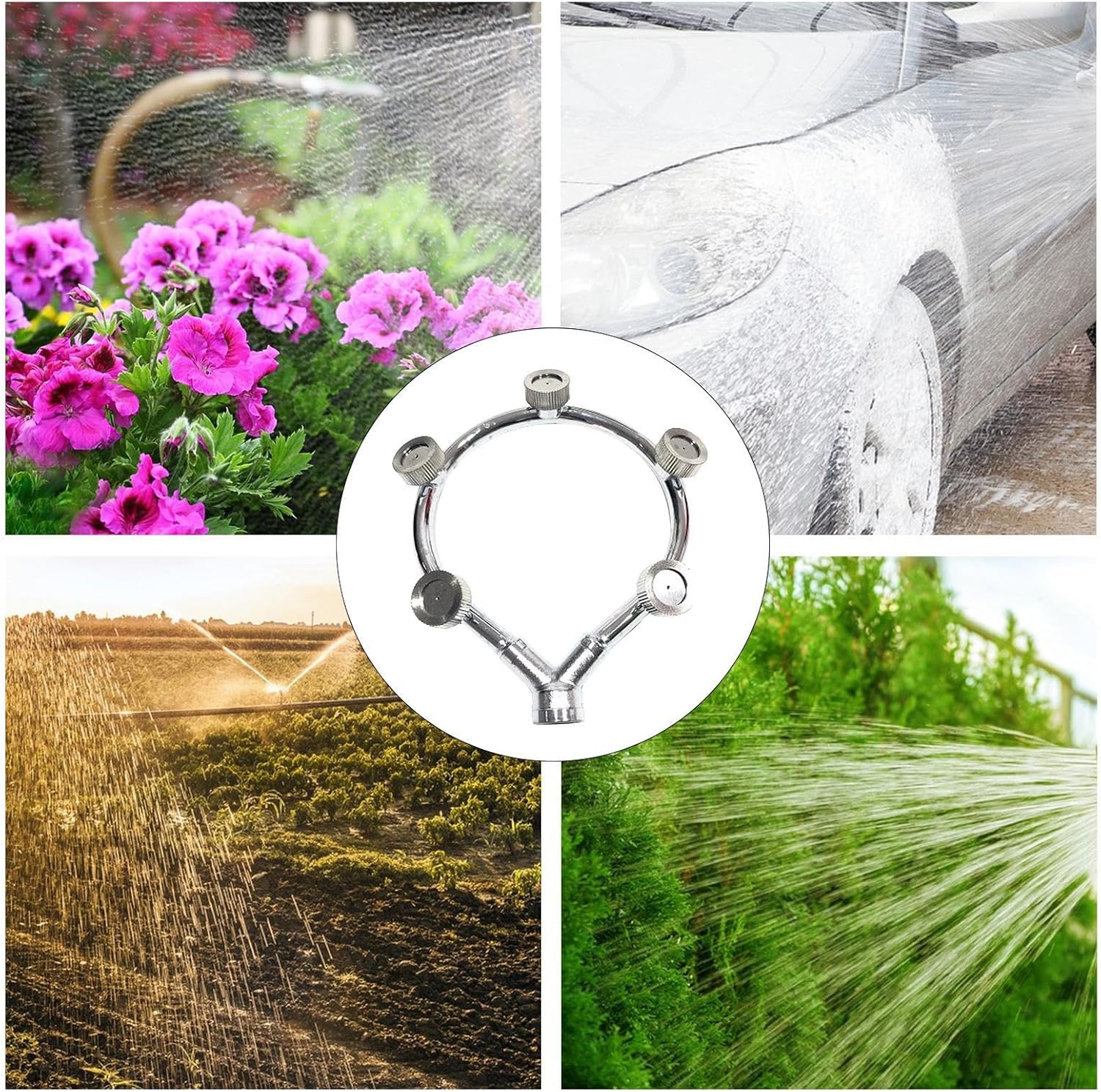 BowLift | High pressure stainless steel ring multi nozzle – Efficient spray attachment for garden irrigation