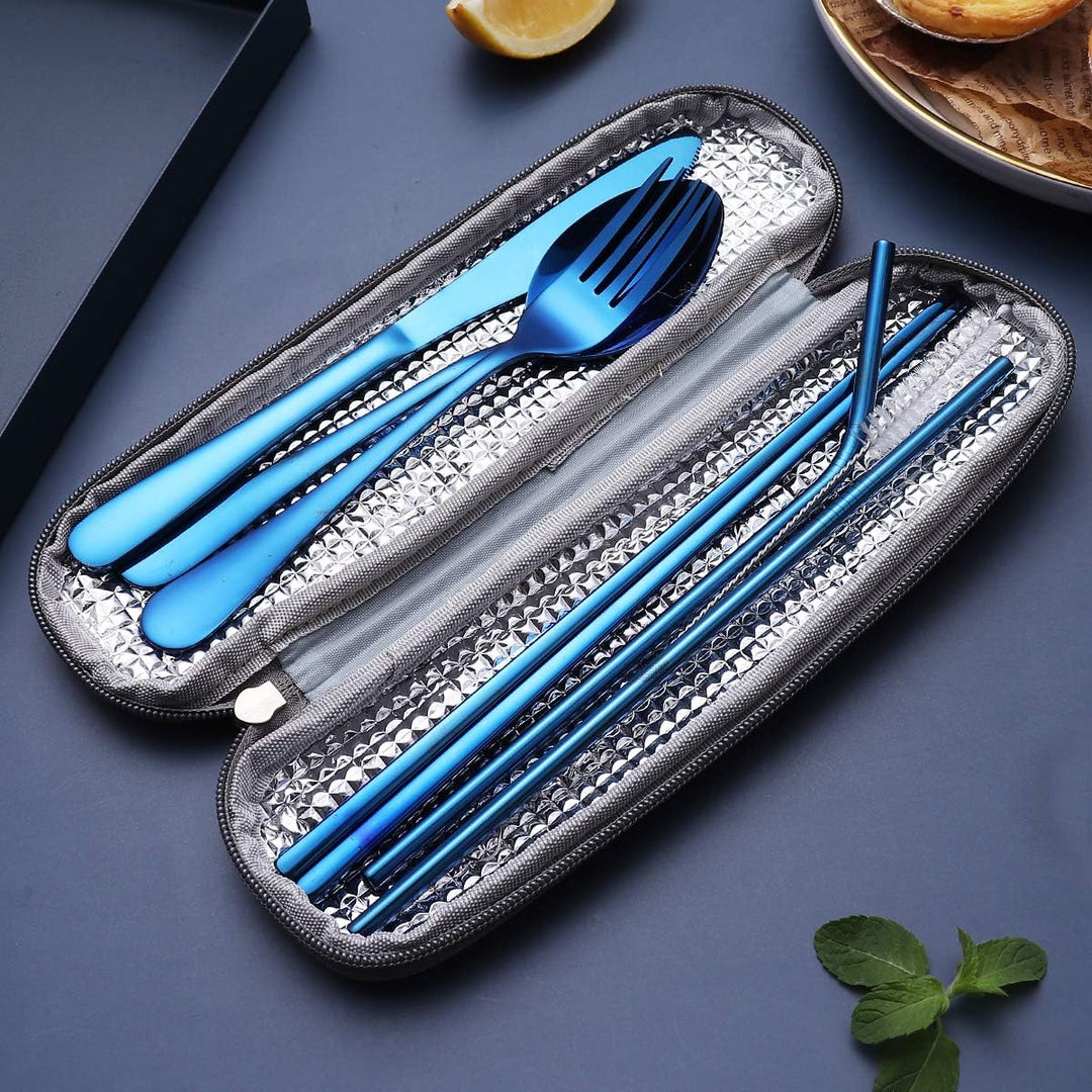 BowLift | Cutlery Set GoCutlery | 4-piece for on the go | Stainless Steel & BPA-free | With Transport Case