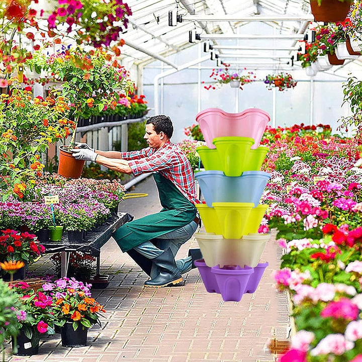 BowLift | Stackable Plant Tower for Herbs and Vegetables – Vertical Garden Plant Pots for Indoor and Outdoor