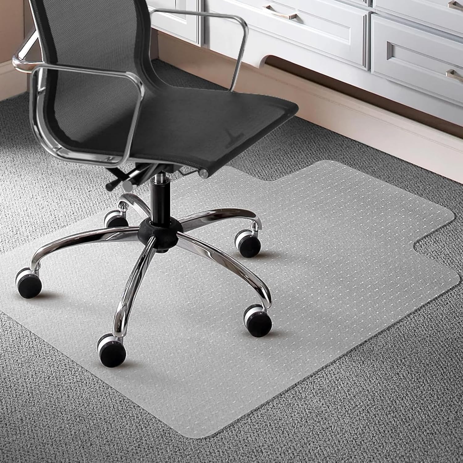 BowLift | Clear PVC Office Chair Mat for Low-Pile Carpet Floors – 120×90 cm Protector – Myrida