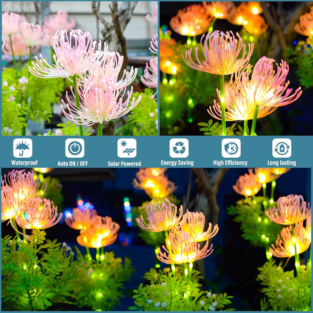 Solar Illuminating Flowers for Outdoors – 2 Packs of LED Garden Lighting | Bowlift