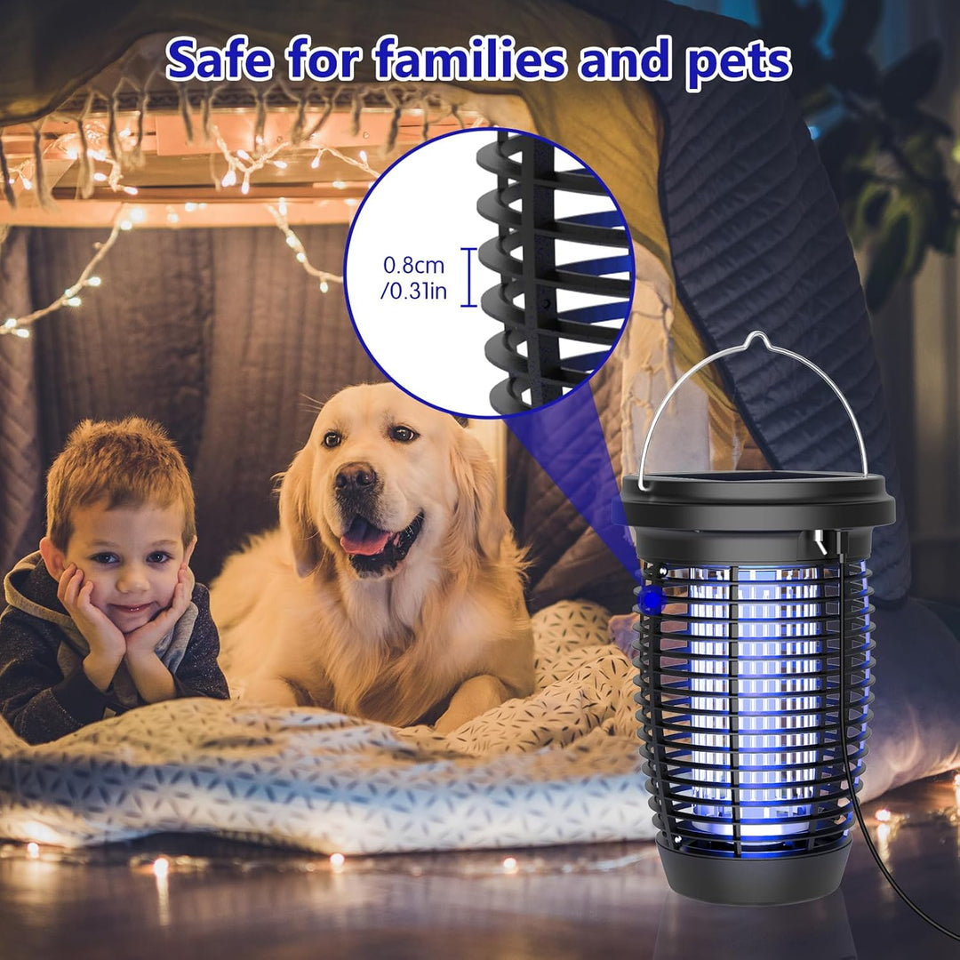 BowLift | Solar Bug Zapper 2-in-1 Mosquito Killer Lamp – 4500V Indoor & Outdoor Fly Trap