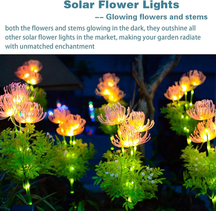 Solar Illuminating Flowers for Outdoors – 2 Packs of LED Garden Lighting | Bowlift