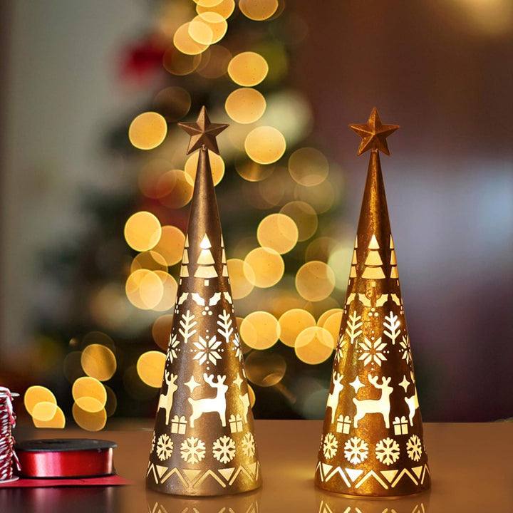 BowLift | LED Cone Table Decoration Set (2 Pieces) - ShimmerCone