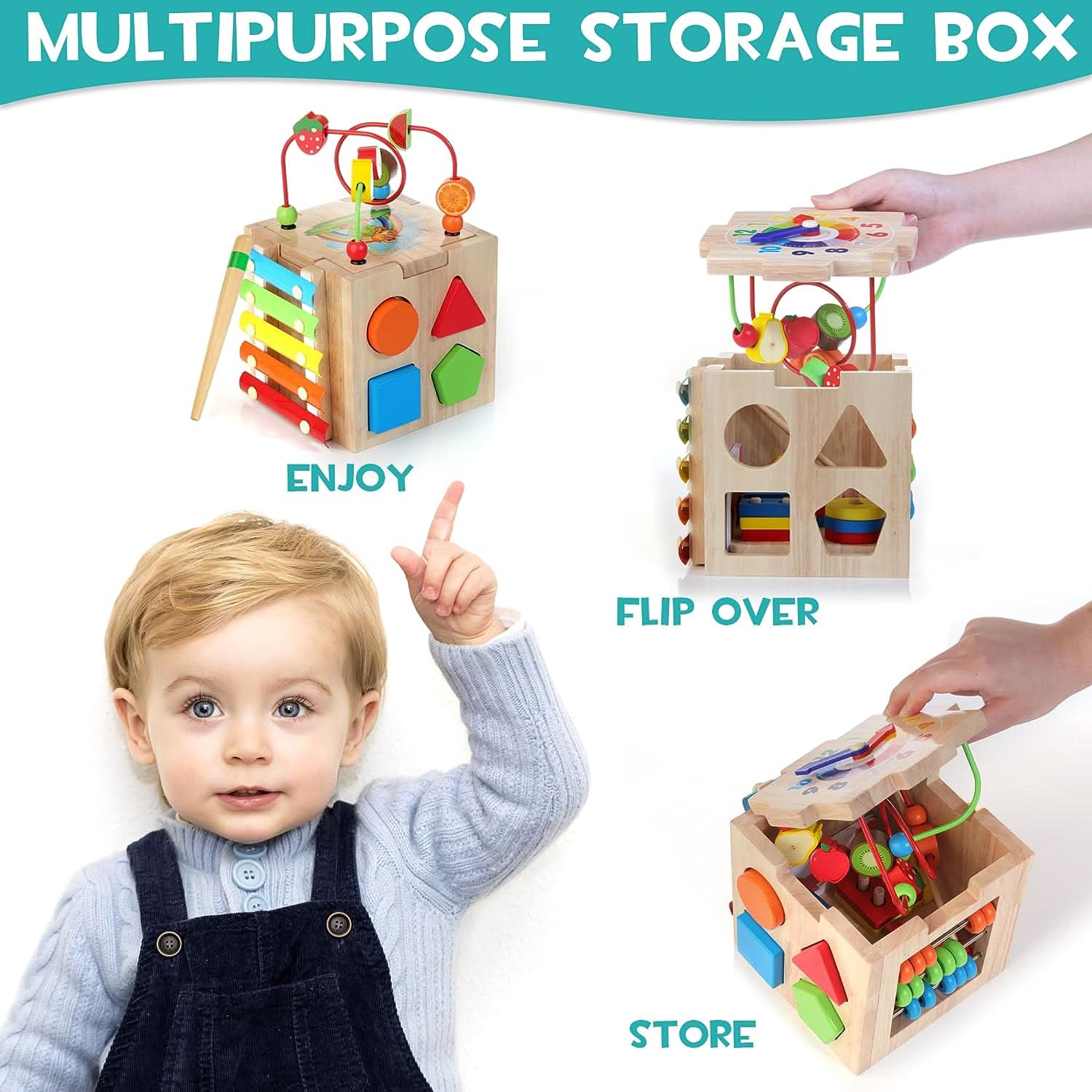 BowLift | in-1 - Interactive Montessori cube for toddlers aged 18 months and over