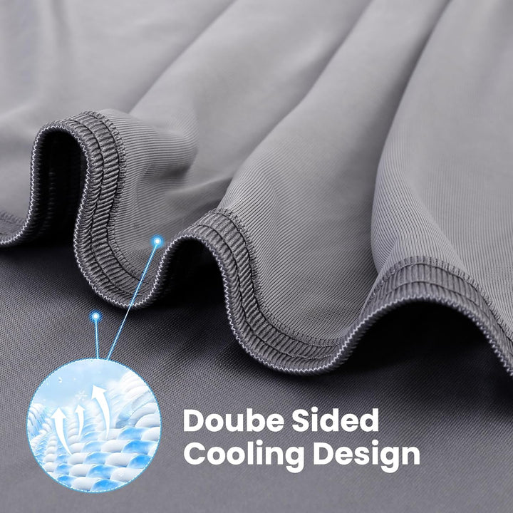 Q-Max > 0.5 Gradient Gray Cooling Blanket – Double-Sided, Breathable & Machine Washable | Bowlift