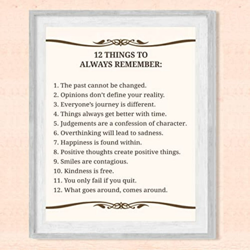 "12 Things To Always Remember" - Poster | Bowlift