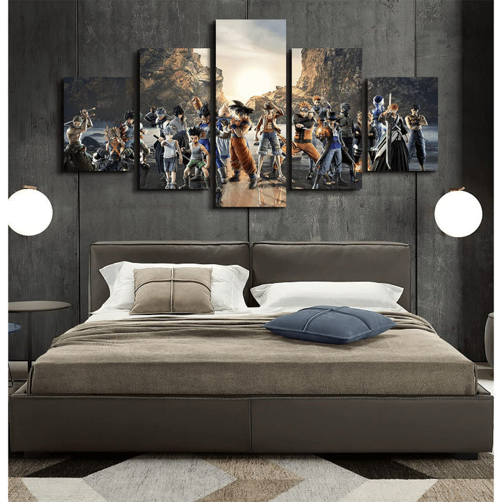 5 Piece Anime Squad Canvas Wall Art Painting | Bowlift