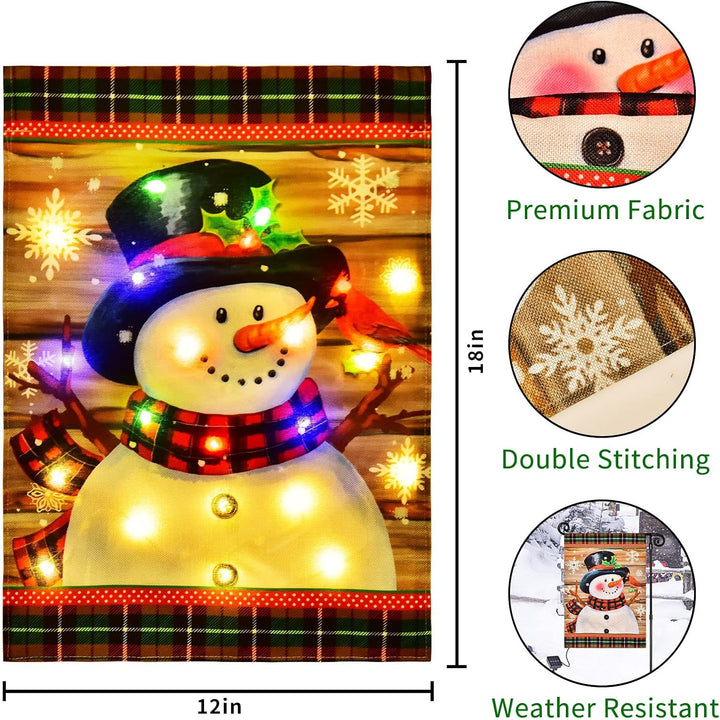 BowLift | Illuminated Snowman Garden Flag - FrostyFlag
