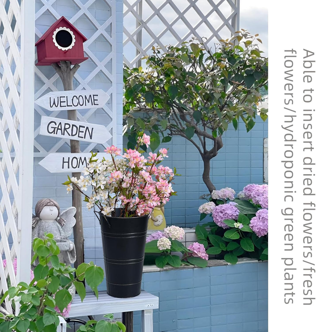 BowLift | Retro Iron Flower Bucket with Handles – Decorative Metal Flower Pot for Home