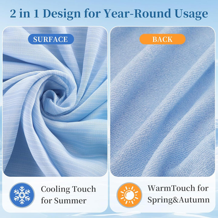 Cool Fiber Q-Max 0.4 Double-Sided Ice Silk Cooling Blanket – Lake Blue | Bowlift